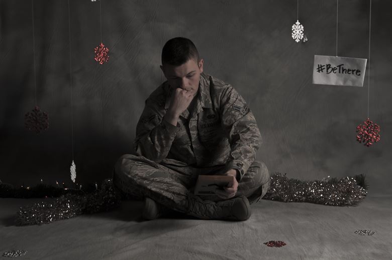 holiday blues - a soldier alone during the holidays